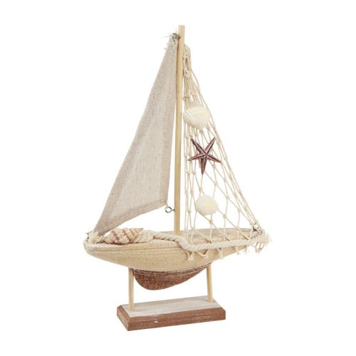 Floristik24 Dekorace plachetnice plachetnice dřevo hnědé 17,5×4×27,5cm