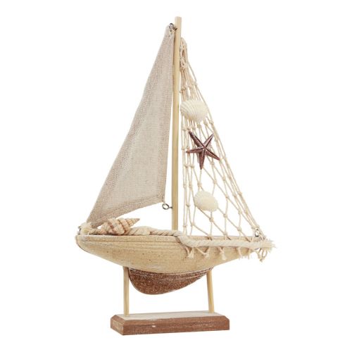 Floristik24 Dekorace plachetnice plachetnice dřevo hnědé 17,5×4×27,5cm