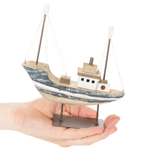 Dekorace lodi, námořní styl, dřevěná se stojanem, 20 cm | Floristik24.cz
