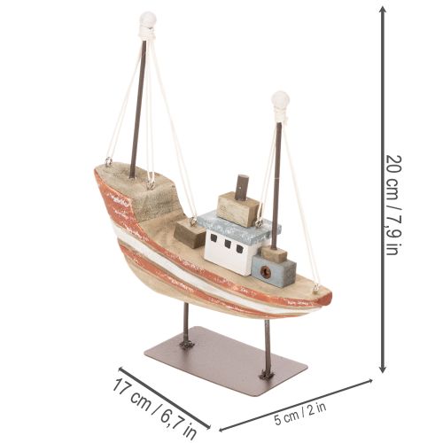 Dekorativní dřevěný model lodi na parapet 20 cm | Floristik24.cz