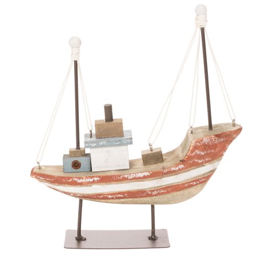 Dekorativní dřevěný model lodi na parapet 20 cm | Floristik24.cz