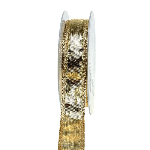 položky Stuha s drátěným okrajem zlatá 25mm 25m