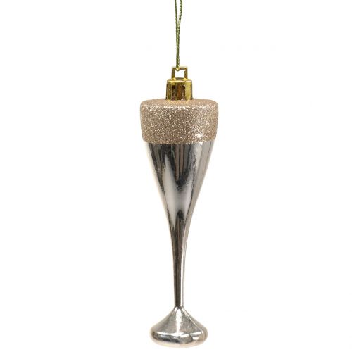 položky Skleničky na šampaňské k zavěšení světle zlaté 10cm 8ks