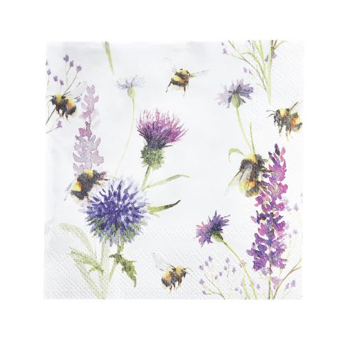 Floristik24 Ubrousky letní čmeláci včelky dekorace 25x25cm 20ks