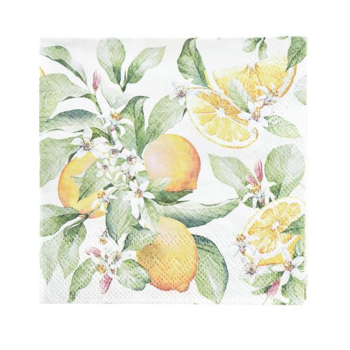 Floristik24 Ubrousky letní dekorace na stůl citron dekorace 25x25cm 20 ks