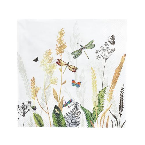 Floristik24 Ubrousky Summer White Motiv Meadow Barevné 25x25cm 20 ks