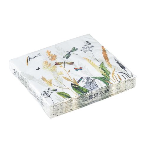 Floristik24 Ubrousky Summer White Motiv Meadow Barevné 25x25cm 20 ks