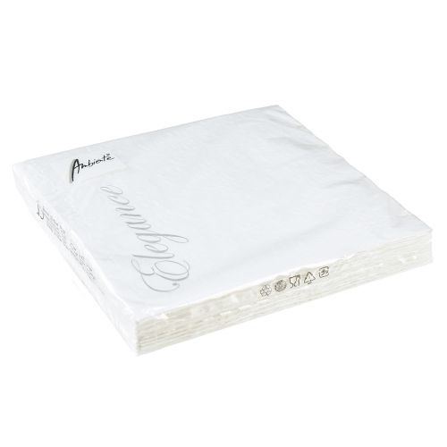 položky Ubrousky Bílá stolní dekorace reliéfní vzor 33x33cm 15 ks