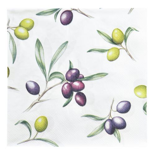 položky Ubrousky s olivami letní dekorace na stůl 33x33cm 20ks