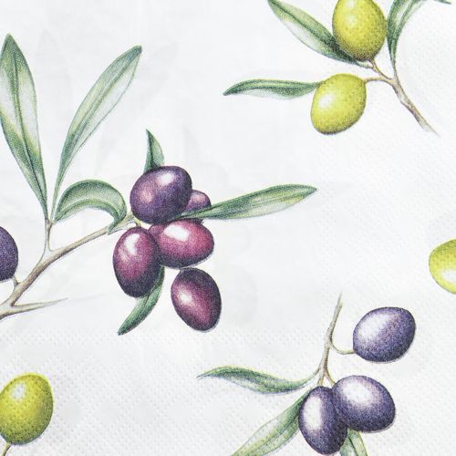 položky Ubrousky s olivami letní dekorace na stůl 33x33cm 20 ks