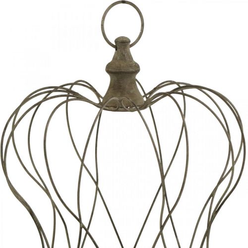 Floristik24 Shabby Chic Deco Crown Rustikální kovová korunka na zavěšení V34cm