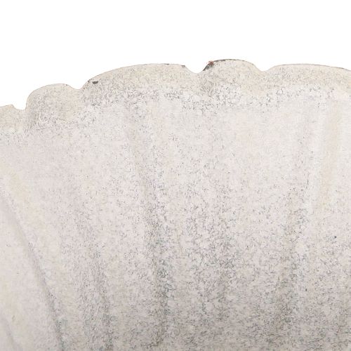 Floristik24 Dekorace Shabby Chic Kovový pohár Bílý Ø12cm H12cm
