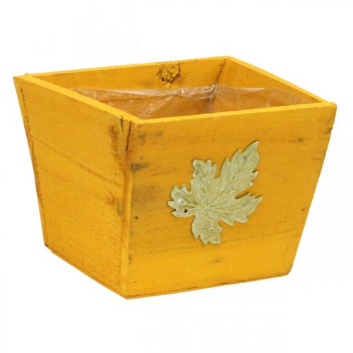 Floristik24 Dřevěná truhlička na rostliny shabby chic žlutá 11×14,5×14cm