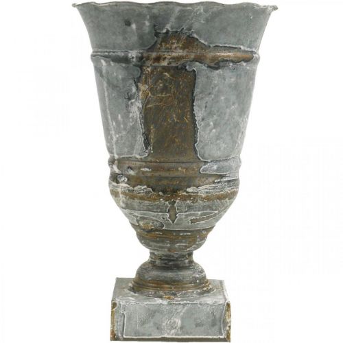Floristik24 Shabby Chic šálek kovová stolní dekorace váza na šálek Ø18,5 H30cm
