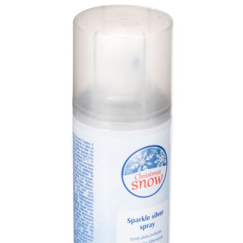 Stříbrný sprej s třpytkami ve sněhu na okna a zimní dekorace 150ml | Floristik24.cz