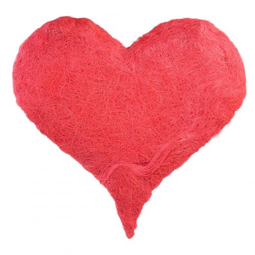 Floristik24 Dekorace srdce se sisalovými vlákny v růžovém sisalovém srdci 40x40cm