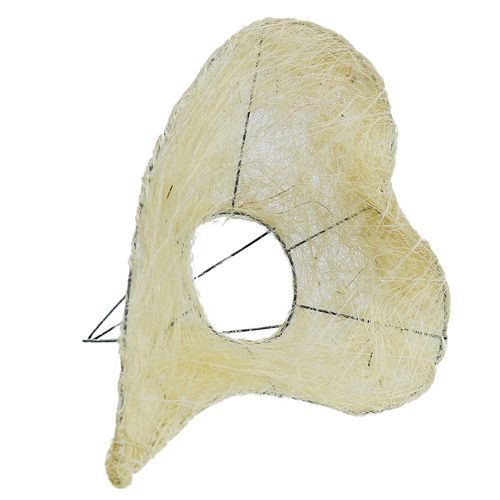 Floristik24 Sisalové manžetové srdce 15cm x 19cm bělené 1ks
