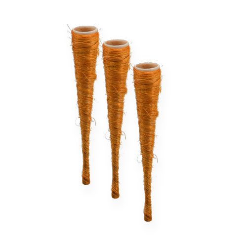 Floristik24 Sisalová špičatá váza oranžová Ø1,5cm L15cm 20 ks