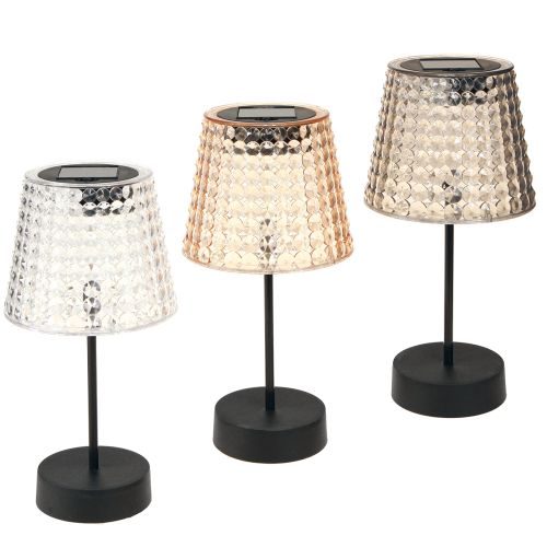 Floristik24 Solární stolní lampy LED s časovačem čirá hnědá H25cm 3ks