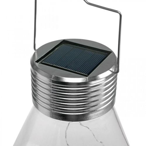 Floristik24 Diamantová solární lampa Balkonová lucerna LED světlo Zahradní dekorace Teplá bílá H31cm Ø22cm
