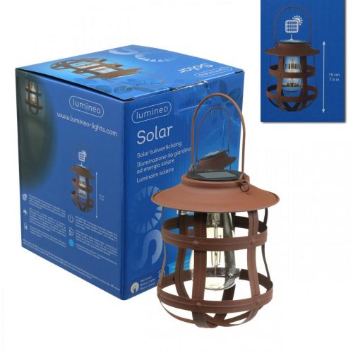 Floristik24 Dekorativní lampa, lampa na zahradu, solární lucerna teplá bílá Ø15cm H18cm