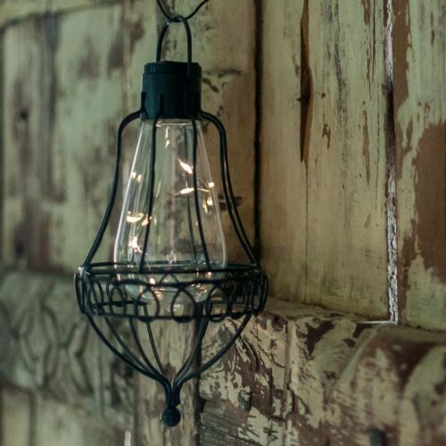 Floristik24 Solární lampa na zavěšení, zahradní lucerna teplá bílá Ø11cm H21cm
