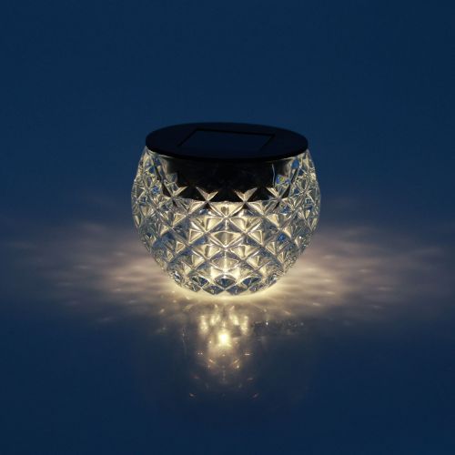 Floristik24 Solární lampa balkonová stolní lampa solární sklo Ø7,5cm V6cm