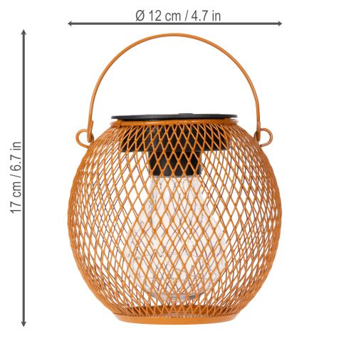položky Solární LED lucerna pro atmosférické osvětlení zahrady v atraktivním kovovém designu, 12 cm