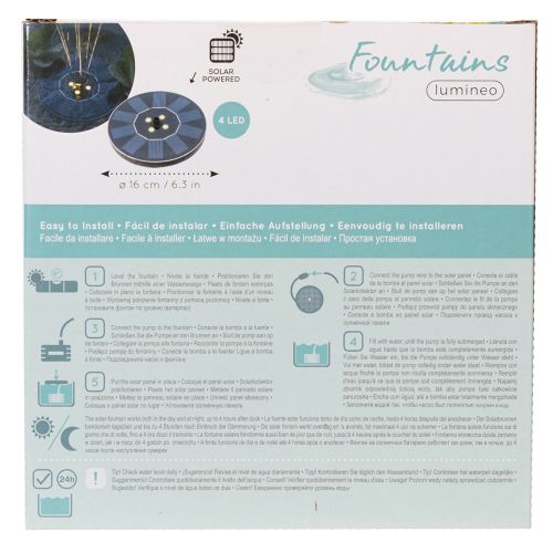 položky Solární čerpadlo pro zahradní jezírka, plovoucí dekorativní vodní prvek s LED, 16 cm