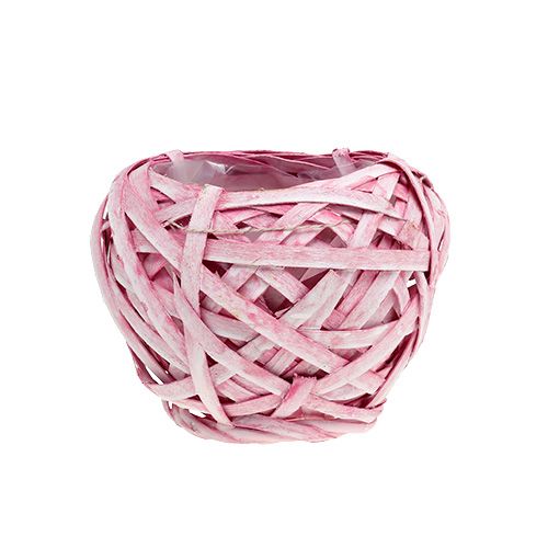 Floristik24 Košík na třísky kulatý Ø15cm V14cm Růžový