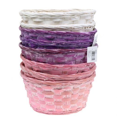 položky Miska na třísky kulatá fialová/bílá/růžová Ø19cm 8 ks