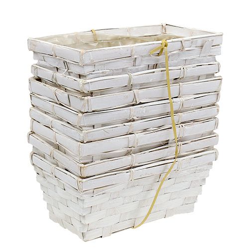 položky Sada košů na třísky čtvercový bělený 20cm x 11cm 8 kusů