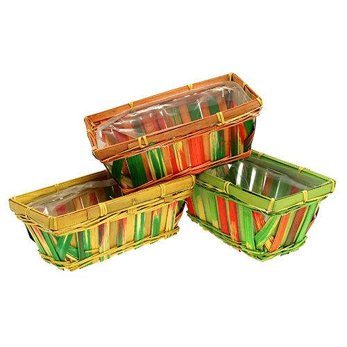 položky Sada košů na třísky čtvercový vícebarevný 20cm x 11cm 12 kusů