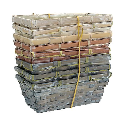 položky Sada košů na třísky bílá, šedá, hnědá 8 kusů 20cm x 11cm