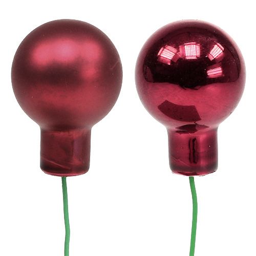 položky Mini vánoční koule červená, růžové skleněné zrcadlové bobule Ø20mm 140 ks