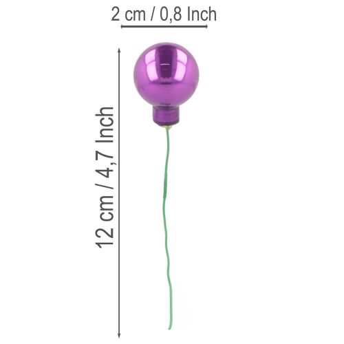 Mini vánoční ozdoby na drátu, barevné zrcadlové bobule, 25 mm, 140 kusů | Floristik24.cz