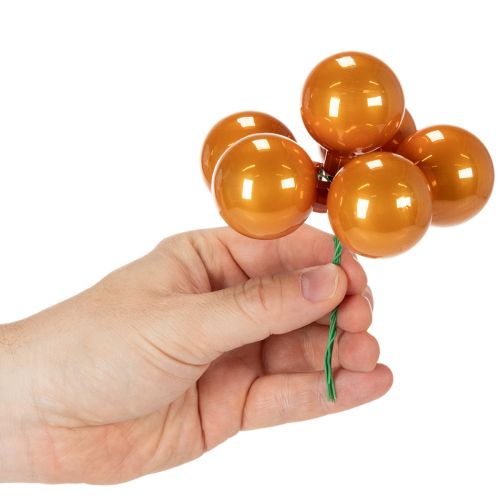 Mini vánoční ozdoby na drátu, zrcadlové bobule, barevné, 40 mm, 32 kusů | Floristik24.cz