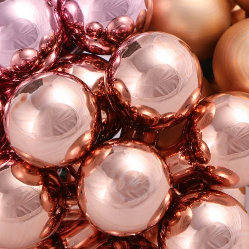 položky Zrcadlo Bobule Meruňka Růžová Skleněné kuličky Drát Ø20mm 140 ks