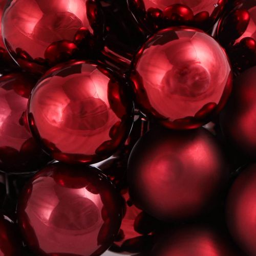 položky Zrcadlové bobule drátěné skleněné koule Bordeaux mix Ø20mm 140 ks