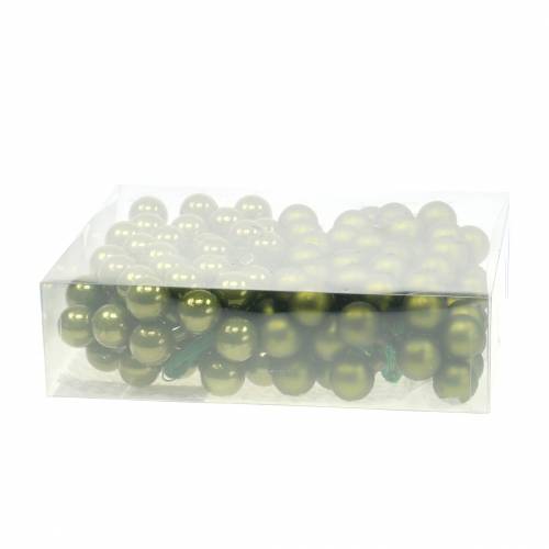 Floristik24 Vánoční dekorace zrcadlo bobule zelené Ø2,5cm 140p