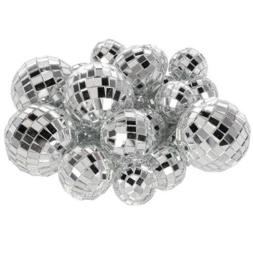 položky Dekorativní zrcadlové koule, prvek na párty, stříbrné, 2-4 cm, 50 kusů