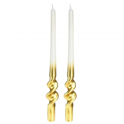 položky Kroucené svíčky spirálové svíčky z bílého zlata Ø2cm V30cm 2ks