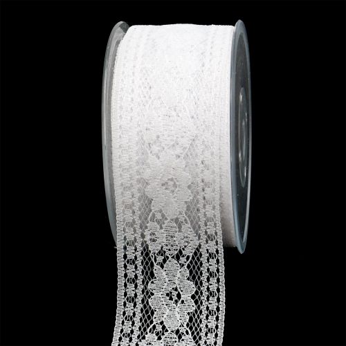 Ozdobná stuha krajka 53mm 20m bílá