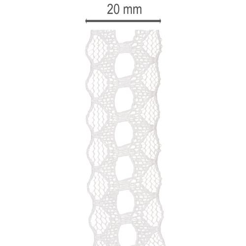 Dekorativní stuha s krajkou, bavlněná, jemný okraj, na roli, šířka 25 mm, délka 10 m | Floristik24.cz