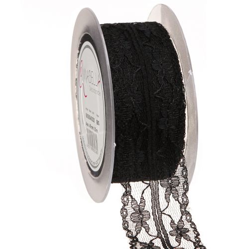 položky Krajková stuha vintage černá smuteční stuha krajka 40mm 20m