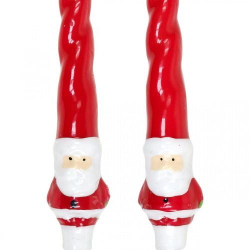 Kuželové svíčky Santa Claus vánoční svíčka 26cm 2ks
