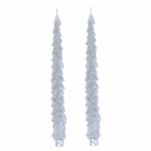 Floristik24 Kuželové svíčky jedle stříbrné 30mm × 260mm 2ks