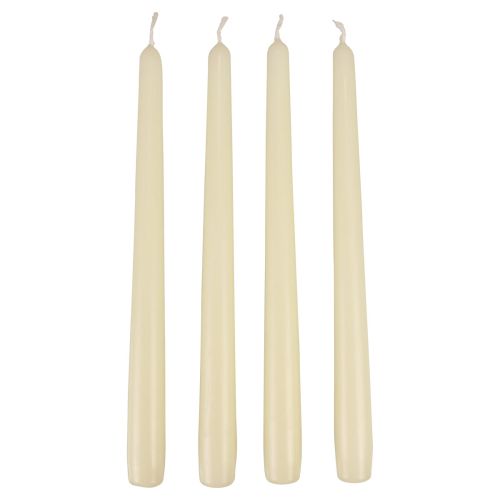 položky Kuželové svíčky, tyčové svíčky, bílá slonová kost, 250/23 mm, 12 kusů