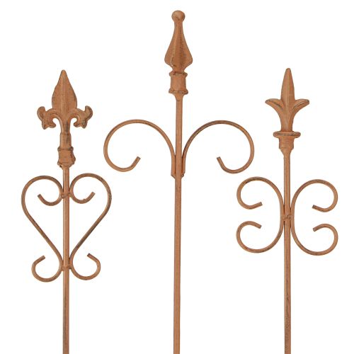 Floristik24 Vintage zahradní dekorace Stick Edelrost Decoration Assorted 58cm 3ks