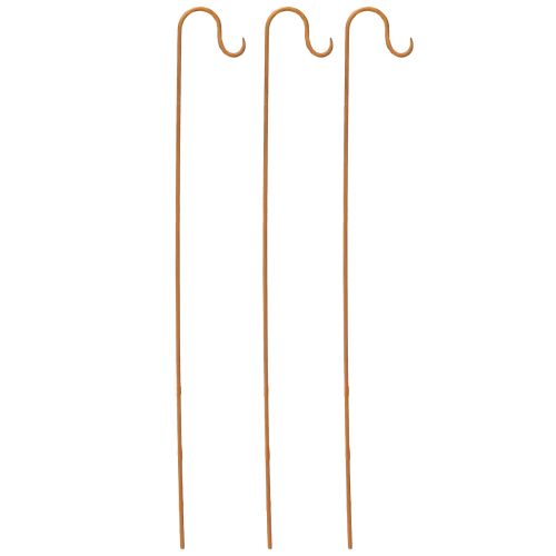 Floristik24 Tyč s háčkem Rust Dekorace Zahradní kovová dekorace V80cm 3ks
